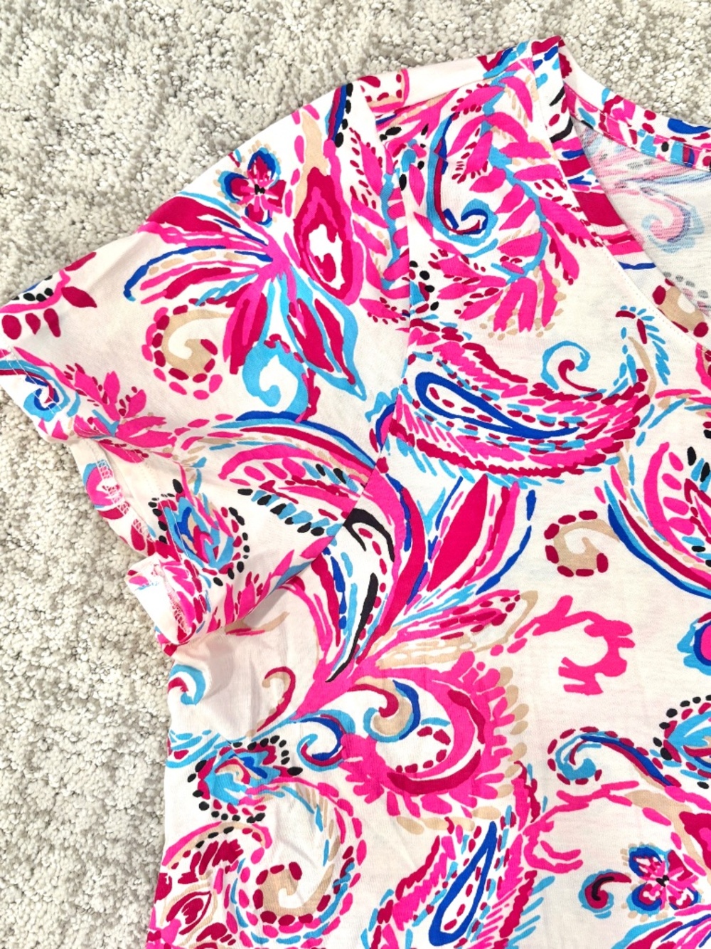 Lilly Pulitzer Marlowe XXL Pink Blue Floral T-Shirt Dress - Picture 3 of 4